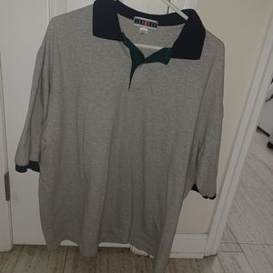 Jerzees Men's Short Sleeve Polo Shirt size XL gray,blue green cotton pre-owned
